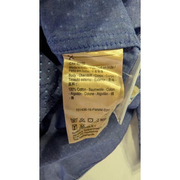 NWT SCOTT & SODA Original Classic Tab Sleeve Button Down Polka Dot Shirt Large - Picture 5 of 7